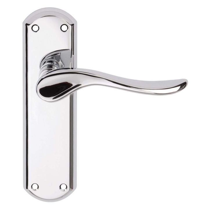 Sigma Door Handle On Backplate Polished Chrome