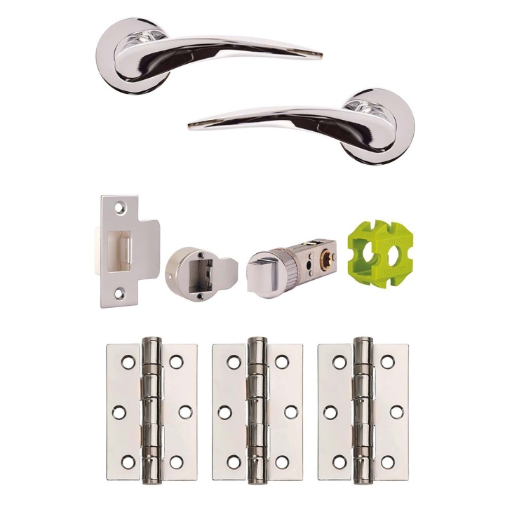 Jigtech Vecta Door Handle Pack Polished Chrome Selco