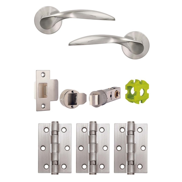 Jigtech Cresta Door Handle Pack Satin Chrome