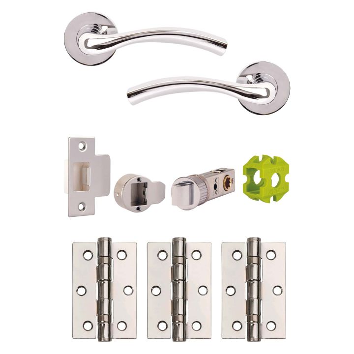 Jigtech Solar Door Handle Pack Polished Chrome 