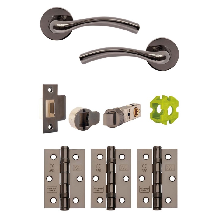 Jigtech Solar Door Handle Pack Black Nickel