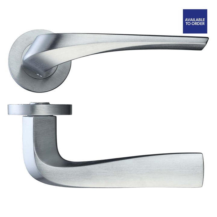 Draco Satin Chrome Privacy Door Handle Pack