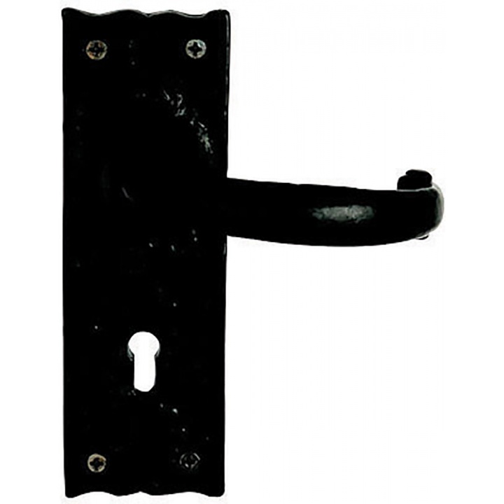 Premier Antique Lock Door Handles Black Wrought Iron