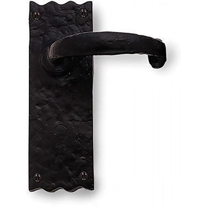 Premier Antique Latch Door Handles Black Wrought Iron
