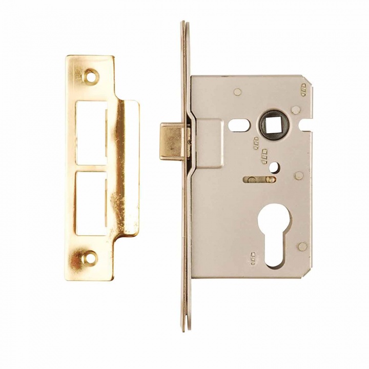 Dale Euro Mortice Sash Lock Brass Plated 76mm