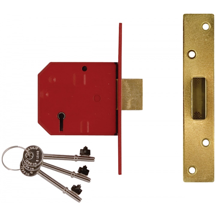 Union Y2134 BS3621 Mortice Deadlock Polished Brass 80mm