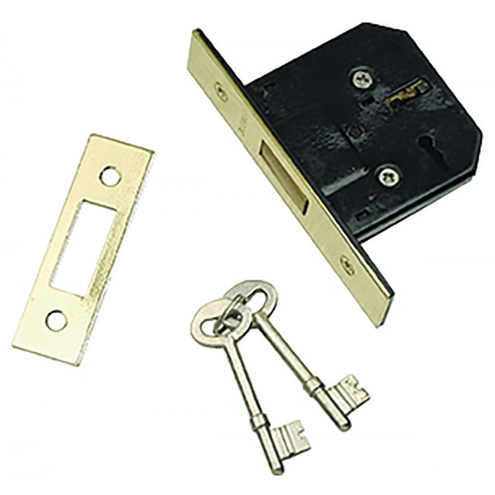 Dale 3 Lever Mortice Deadlock Brass 63mm