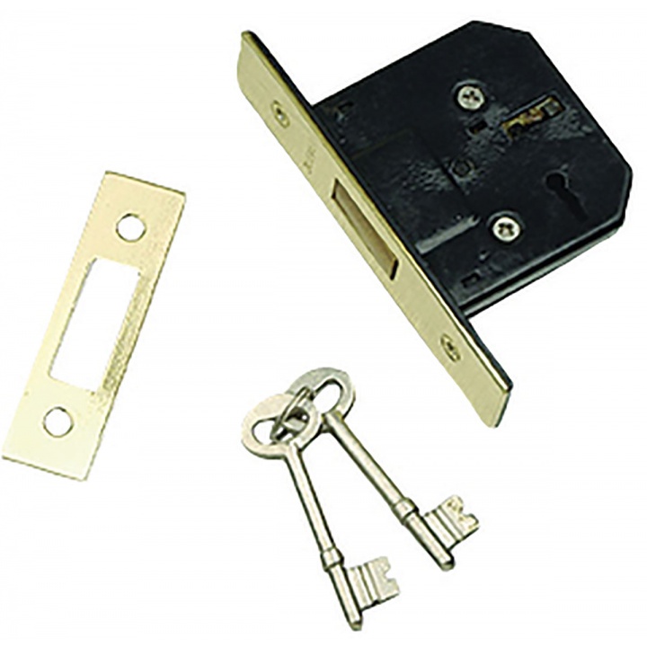 Dale 5 Lever Mortice Deadlock Brass 76mm
