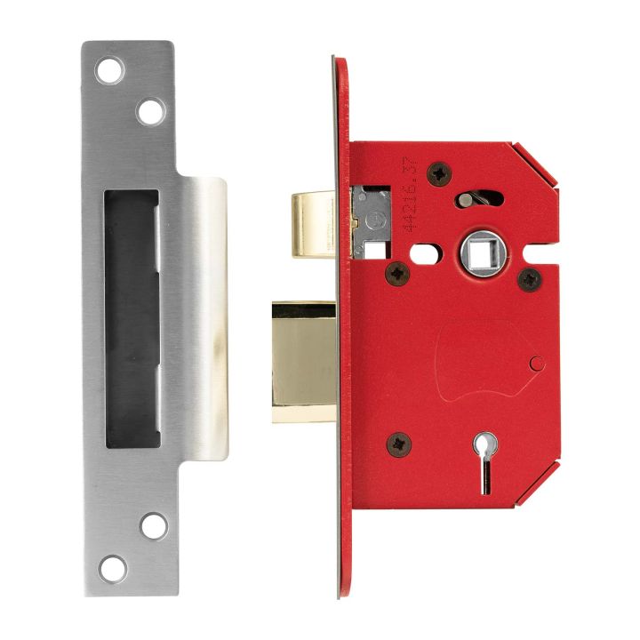 StrongBOLT 5 Lever Mortice Sashlock 3" Polished Brass