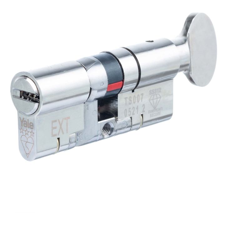 Yale Platinum 3 Star Euro Cylinder & Thumb Turn 40/40 80mm Nickel