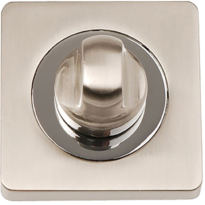 Square Bathroom Thumbturn Set Satin Nickel / Polished Chrome
