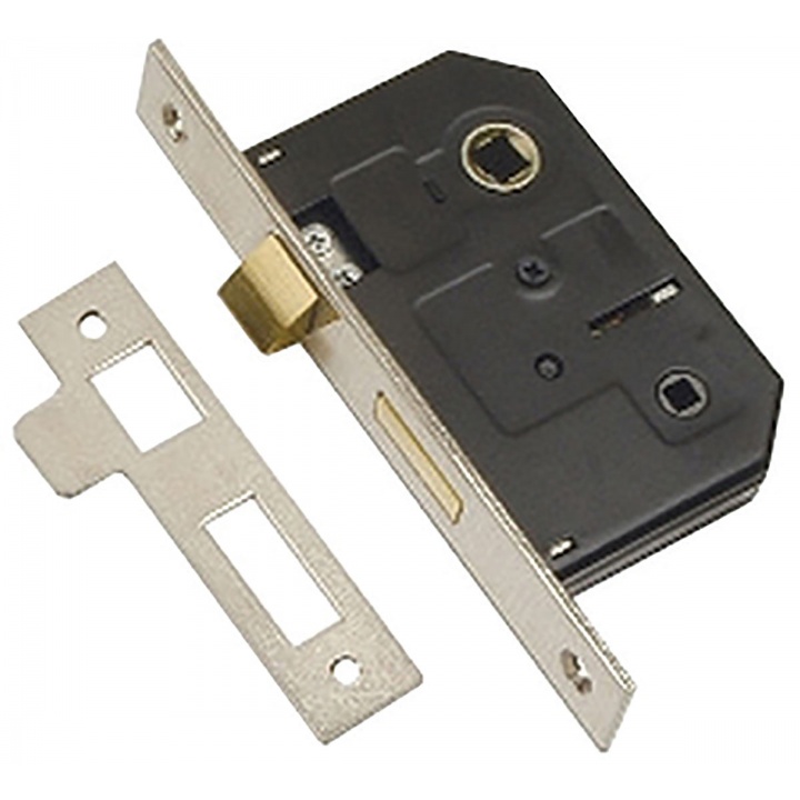 Dale Bathroom Mortice Lock Nickel Plated 63mm