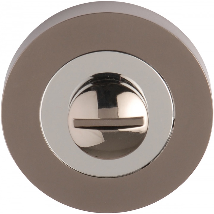 Bathroom Thumb Turn Set Black Nickel / Polished Chrome