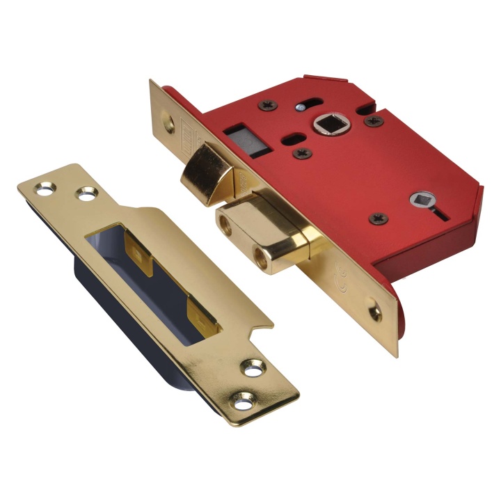 StrongBOLT Mortice Bathroom Lock Polished Brass