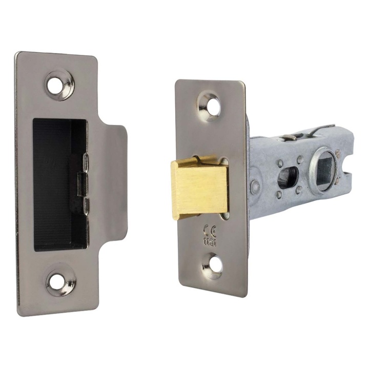 63mm Bolt Through Tubular Mortice Latch Black Nickel