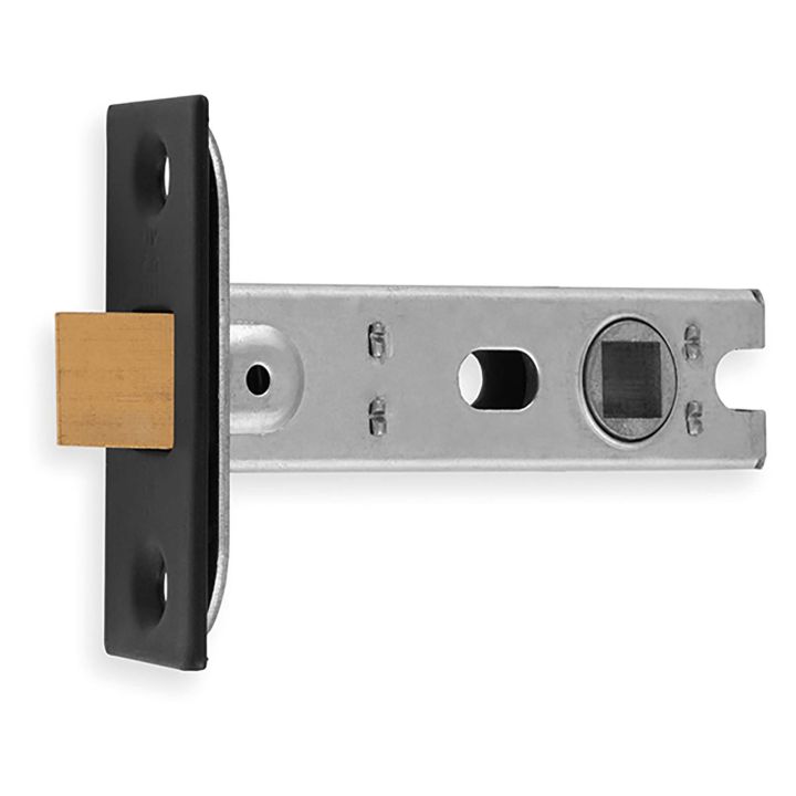 Bolt-Through Tubular Mortice Latch Square 64mm Matt Black