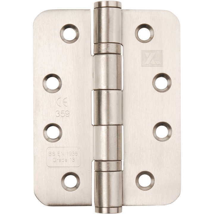 Class 13 Radius Fire Door Hinges Satin Stainless Steel 100mm Pack 3
