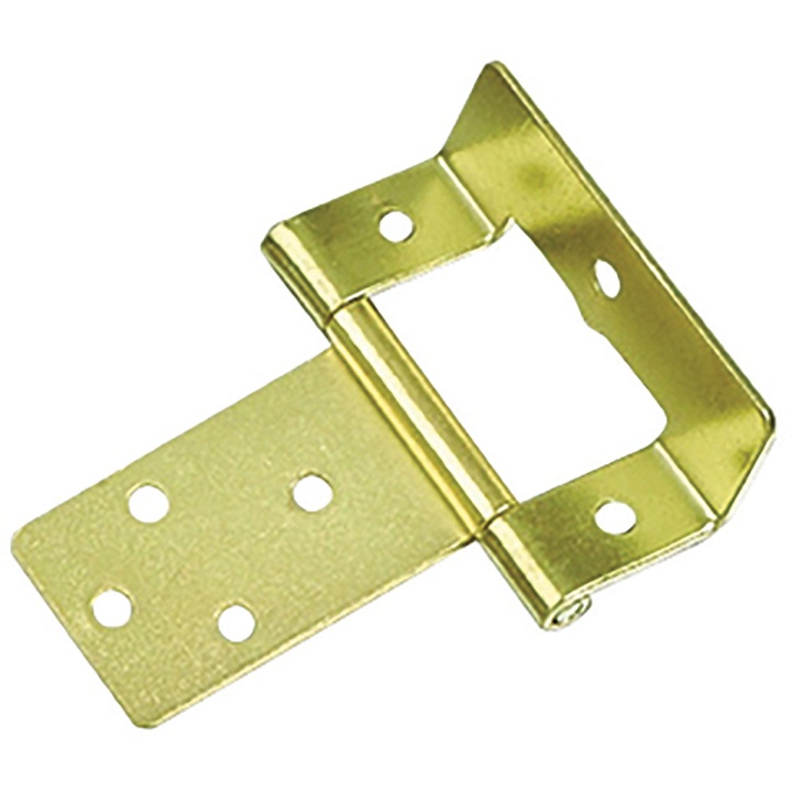 Cranked Flush Hinges Brass Plated 16mm Pack 2 Selco