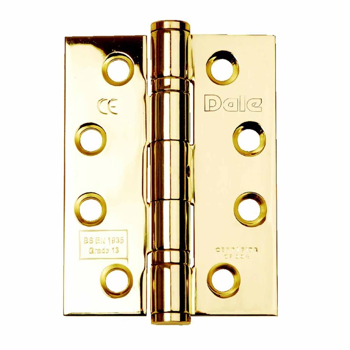 Class 13 Fire Door Hinges Polished Brass 100mm Pack 3