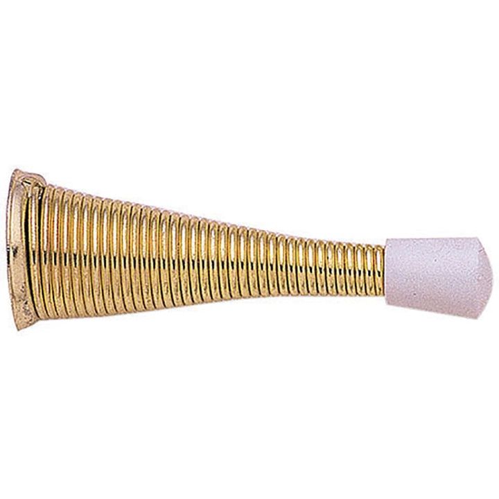 Spring Doorstop Polished Brass 76mm