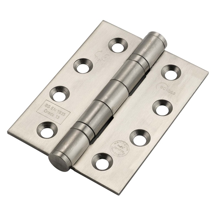 Eclipse Grade 13 Fire Door Ball Bearing Hinge 102mm Satin Stainless Steel Pack 3
