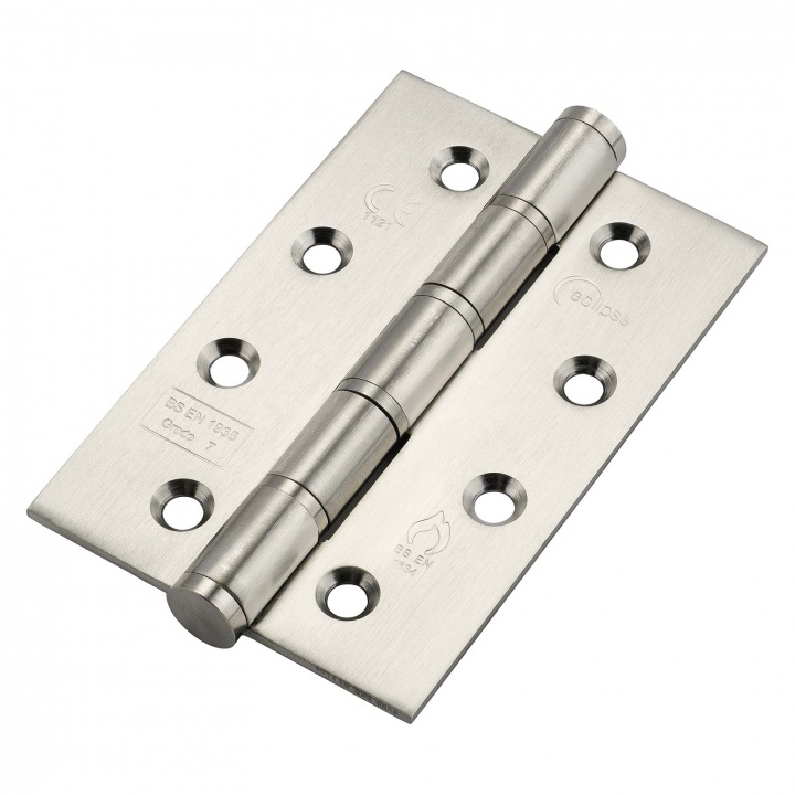 Eclipse Grade 7 Fire Door Washered Hinge 102mm Satin Stainless Steel Pack 3