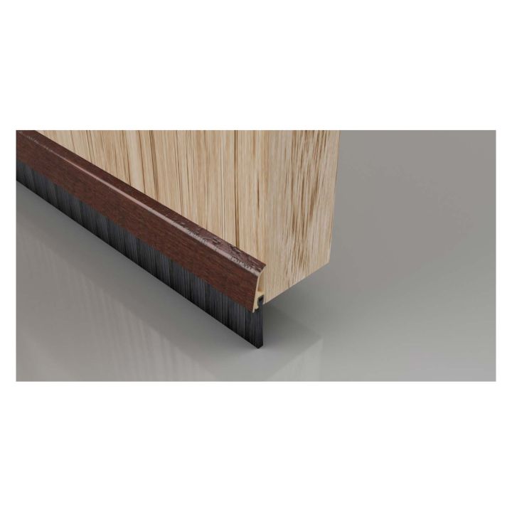 Stormguard Concealed Fix Brush Bottom Door Seal 838mm Dark Oak