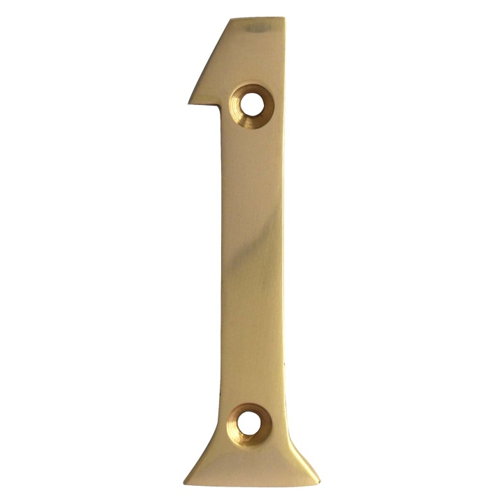 No 1 Numeral Polished Brass 76mm