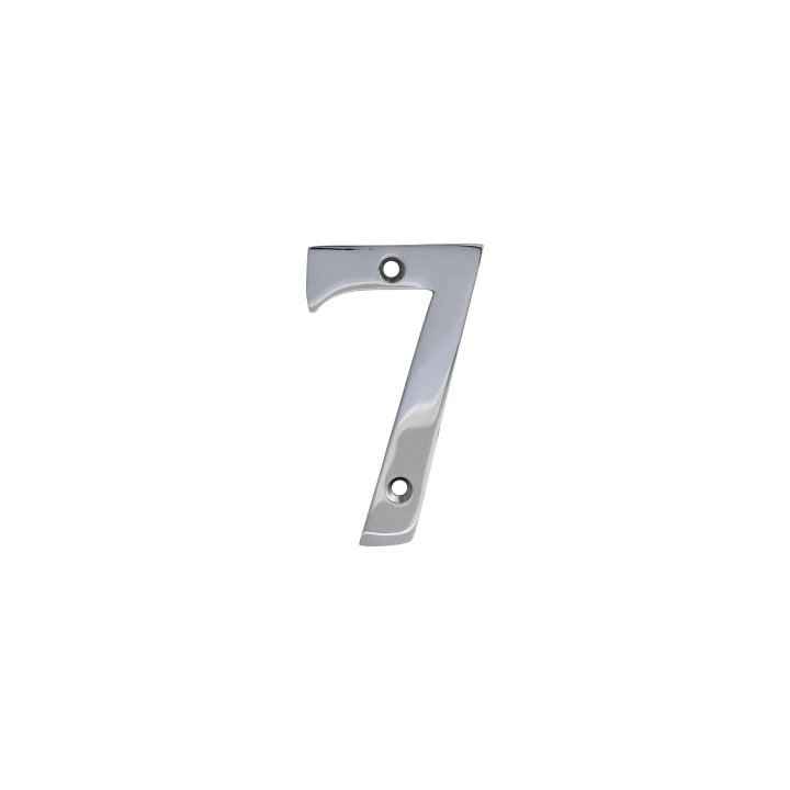No 7 Numeral Polished Chrome 76mm