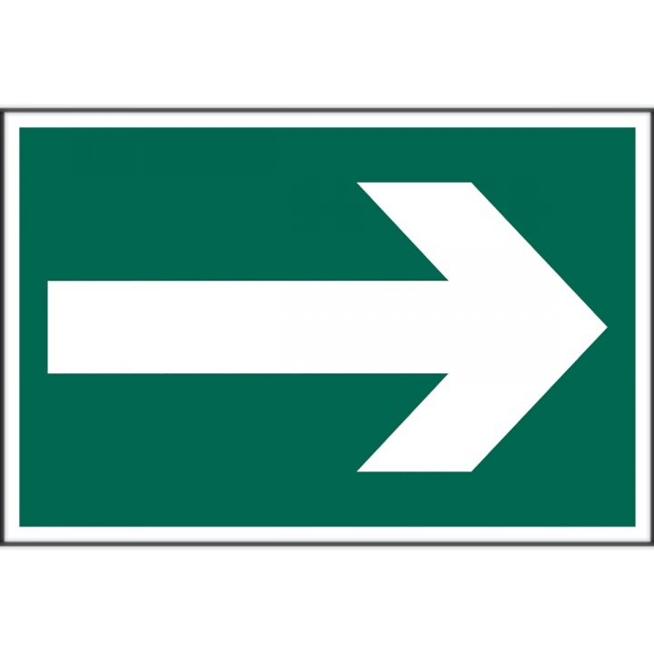 Green Arrow Sign 300 x 200mm Self Adhesive