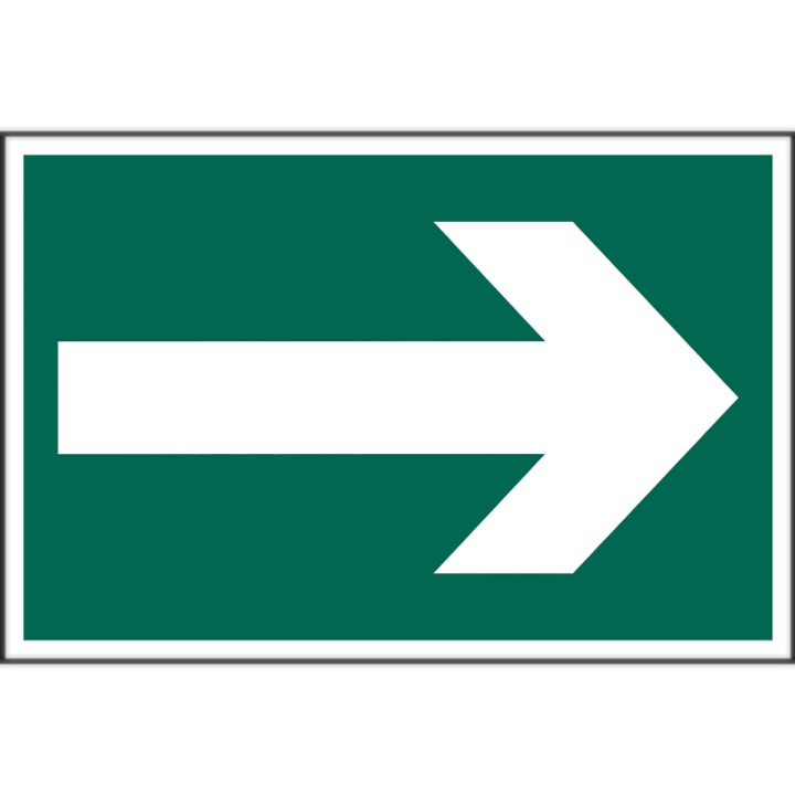 Green Arrow Sign 300 x 200mm Self Adhesive