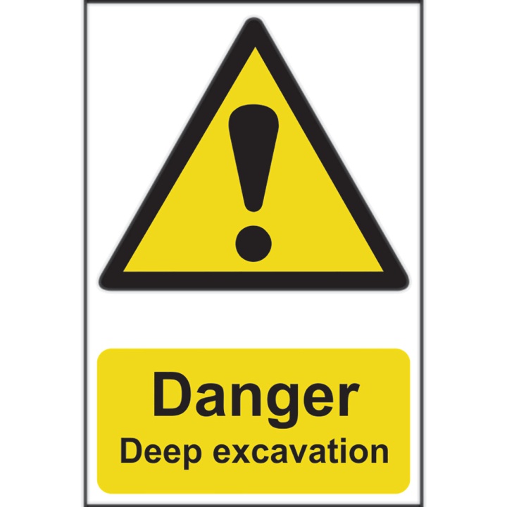Danger Deep Excavation Sign 200 x 300mm Self Adhesive