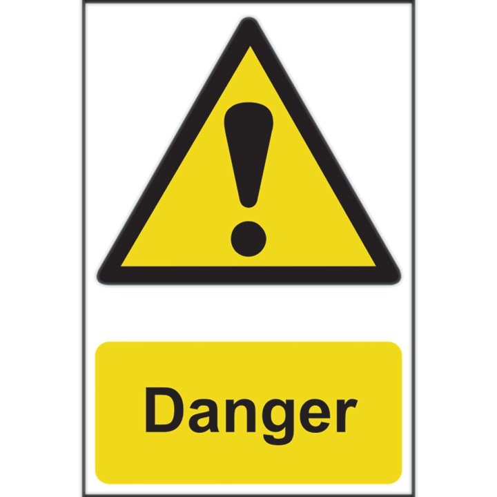 Danger Sign 200 x 300mm Self Adhesive