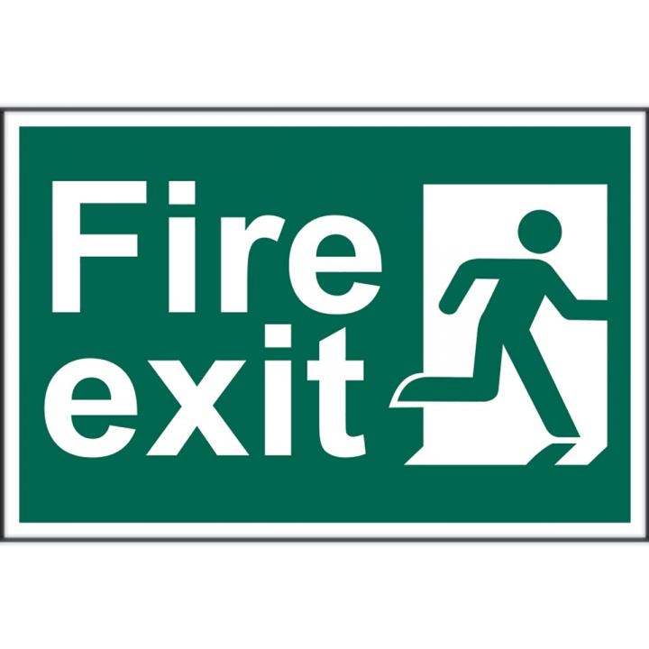 Fire Exit Man Right Sign 300 x 200mm Self Adhesive