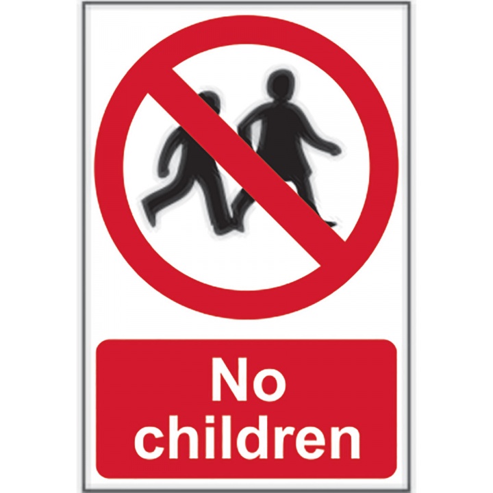 No Children Sign 200 x 300mm Self Adhesive