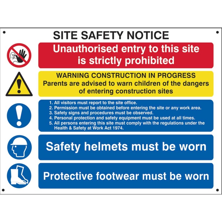 Site Safety Notice Sign 800 x 600mm