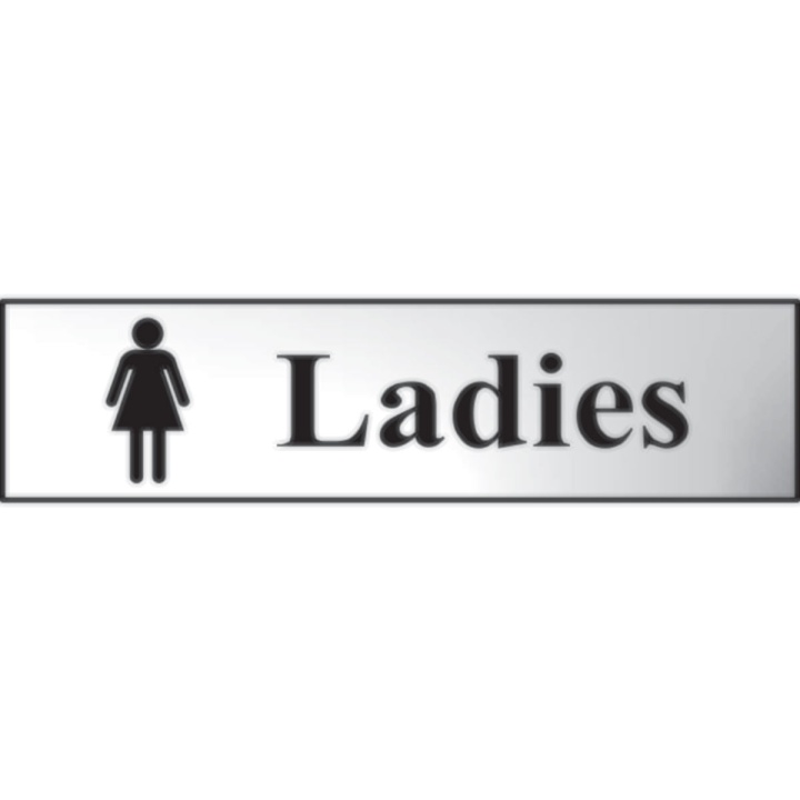 Ladies Sign Chrome 200 x 50mm