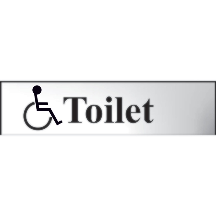 Disabled Toilet Sign Chrome 200 x 50mm