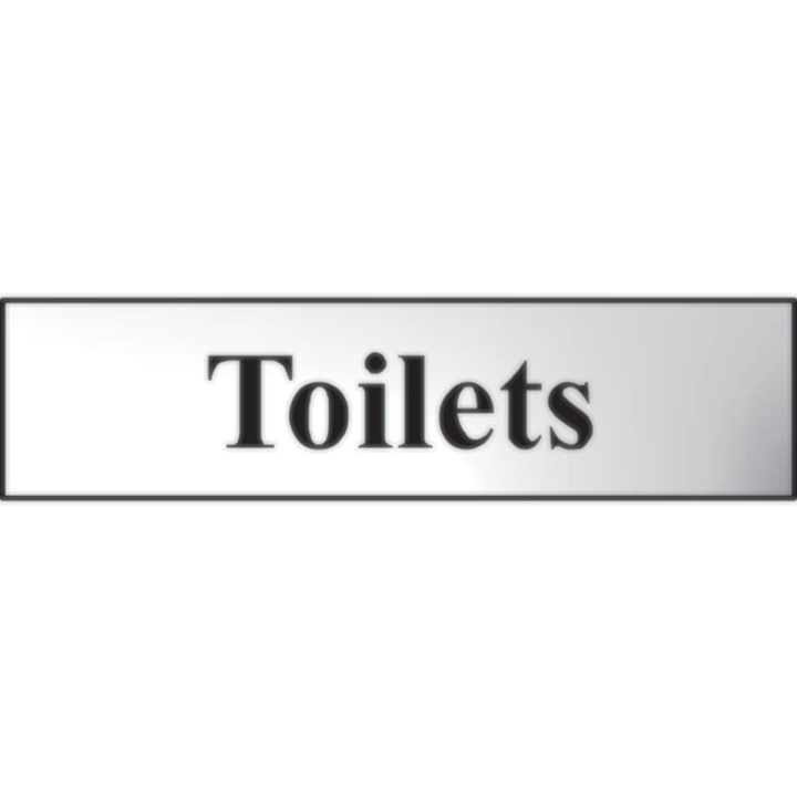 Toilets Sign Chrome 200 x 50mm