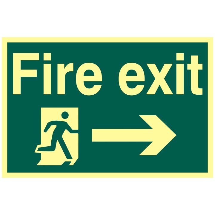 Fire Exit Sign Arrow Right 300 x 200mm