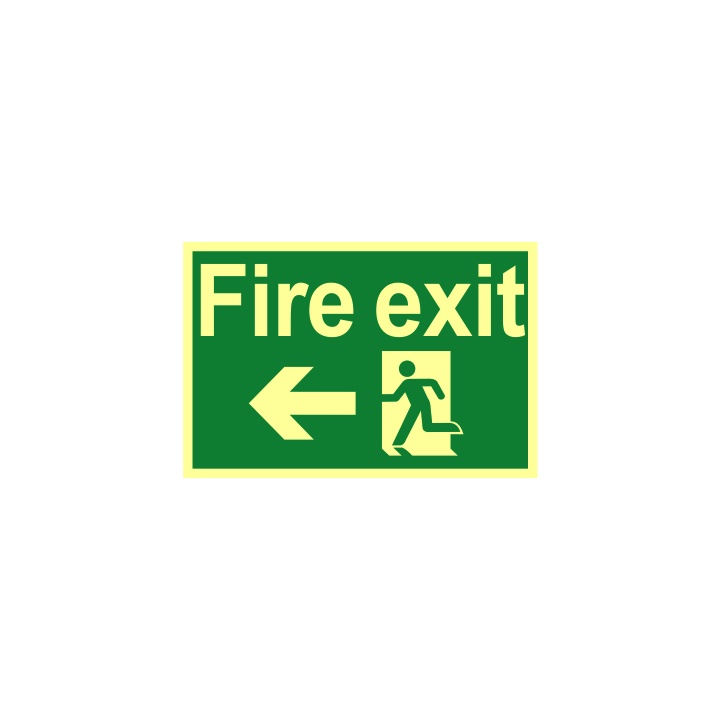 Fire Exit Sign Arrow Left 300 x 200mm