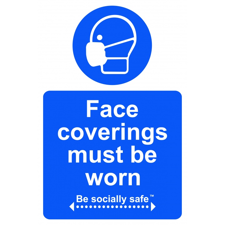 Face Coverings Must Be Worn Sign 200 x 300mm