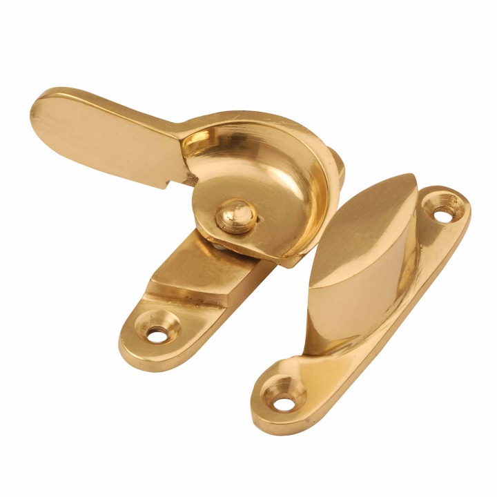 Locking Pattern Fitch Sash Window Fastener Polished Brass