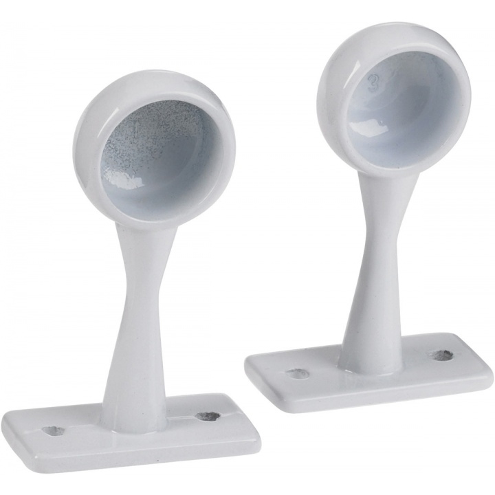 Colorail Standard End Bracket White 19mm Pk 2
