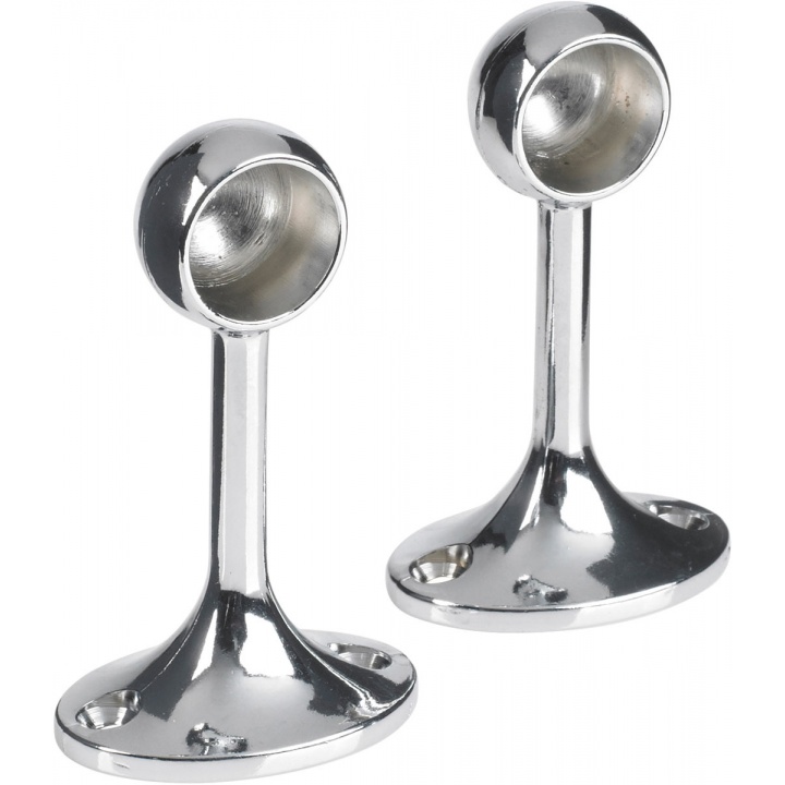Colorail Deluxe End Bracket Chrome 25mm Pk 2