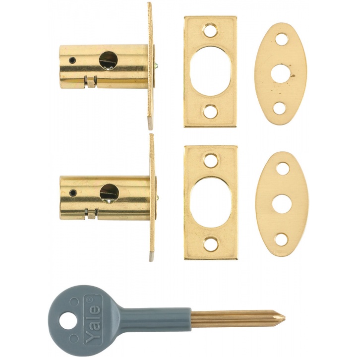 Yale 8001 Window Security Bolt Polished Brass Pk 2