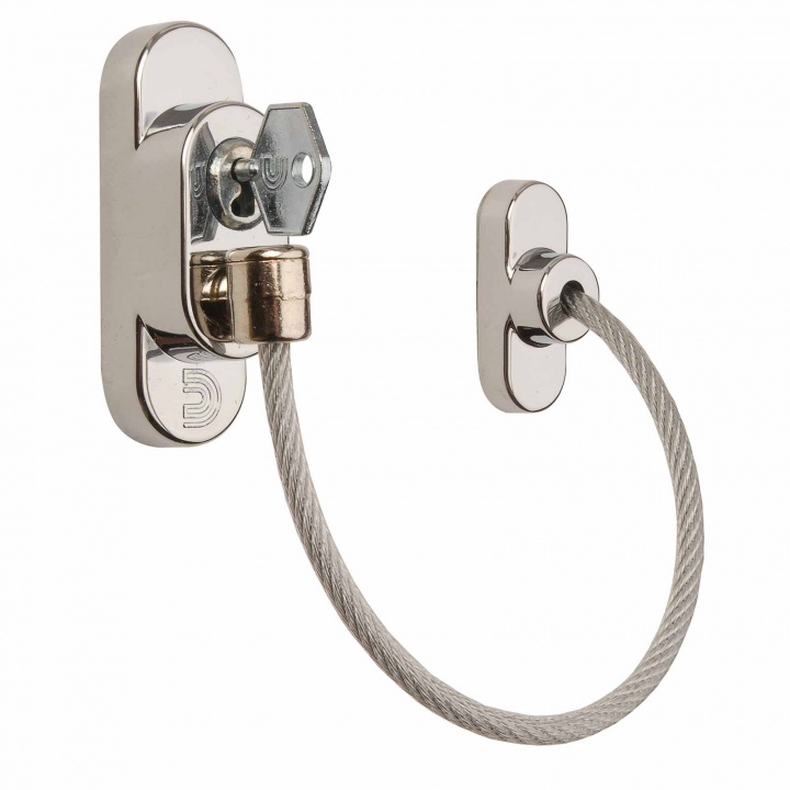 Door and Window Cable Restrictor Polished Chrome