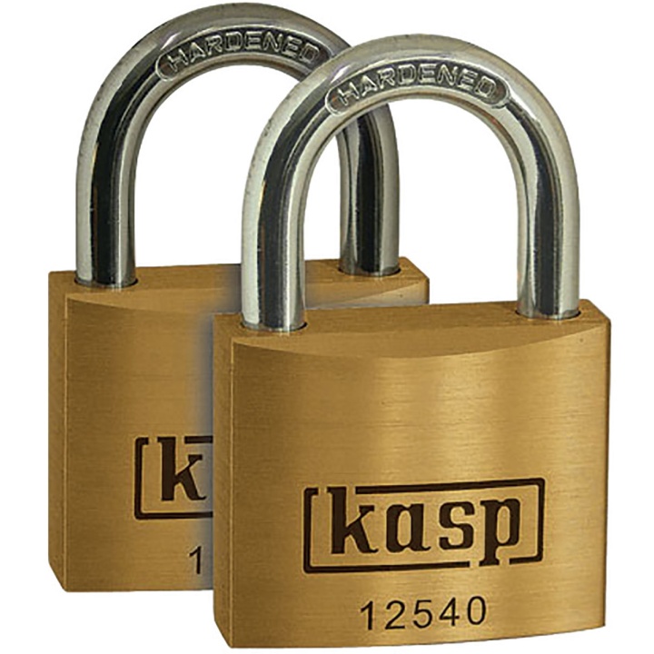 Kasp Keyed Alike Padlock Brass 40mm Pack 2