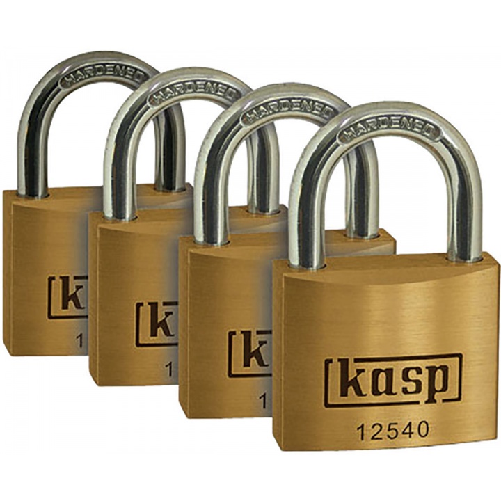 Kasp Keyed Alike Padlock Brass 40mm (PK 4)
