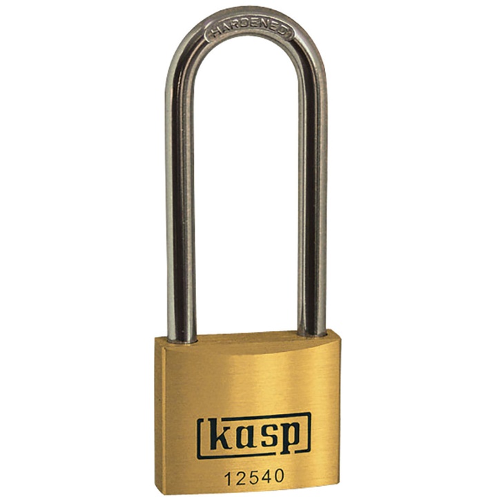 Kasp Premium Padlock Long Shackle Brass 40mm x 63mm